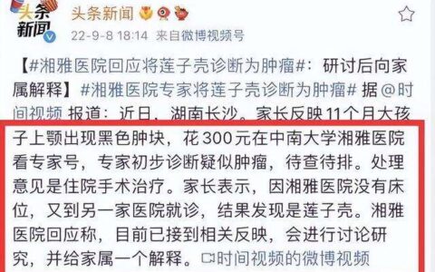 当事医生回应莲子壳诊断为疑似肿瘤 网友吵翻了