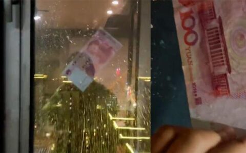 台风过境女子窗外刮来百元大钞，下一幕网友愣住：结局怎么不一样
