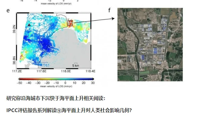 研究称沿海城市下沉快于海平面上升，是全球平均海平面上升速度的15倍。