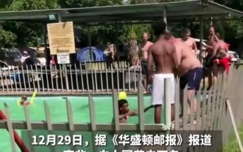 两黑人少年在仅限白人泳池游泳遭围攻