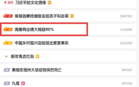 周黑鸭业绩大降超90%冲上热搜第二 你为什么不爱它了！