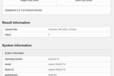 realme C55 跑分成绩曝光，或搭载 Helio G85 主控