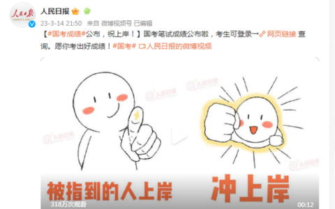 国考笔试成绩公布，祝上岸！