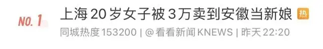 上海20岁女子被拐到安徽当新娘!公公以3万元给家暴儿子买媳妇 上海20岁女子被拐到安徽当新娘!公公以3万元给家暴儿子买媳妇