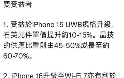 苹果 iPhone 15/16 将升级规格 这家老牌企业要赚麻了