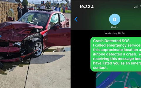 iPhone 14碰撞检测功能在车祸中挽救驾驶员生命