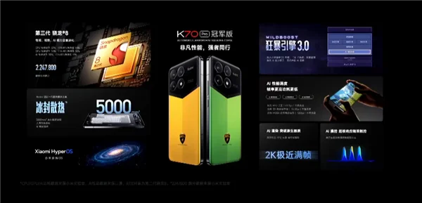 Redmi K70 Pro冠军版：兰博基尼联名限量版，超跑灵感与科技力量的完美融合