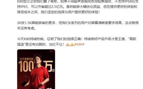 REDMI K80标准版：以用户体验为核心，打造同价位全能王者